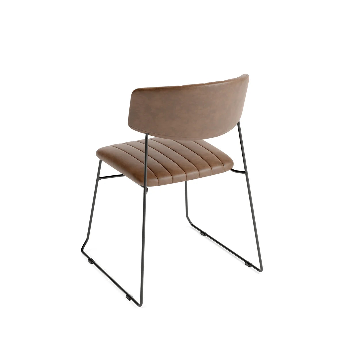 Feros Mundo Chaise empilable Cognac, rembourrée en simili cuir, ignifugé, 540 x 550 x 790 mm