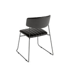 Feros Mundo Chaise empilable Noir, rembourrée en simili cuir, ignifugé, 540 x 550 x 790 mm