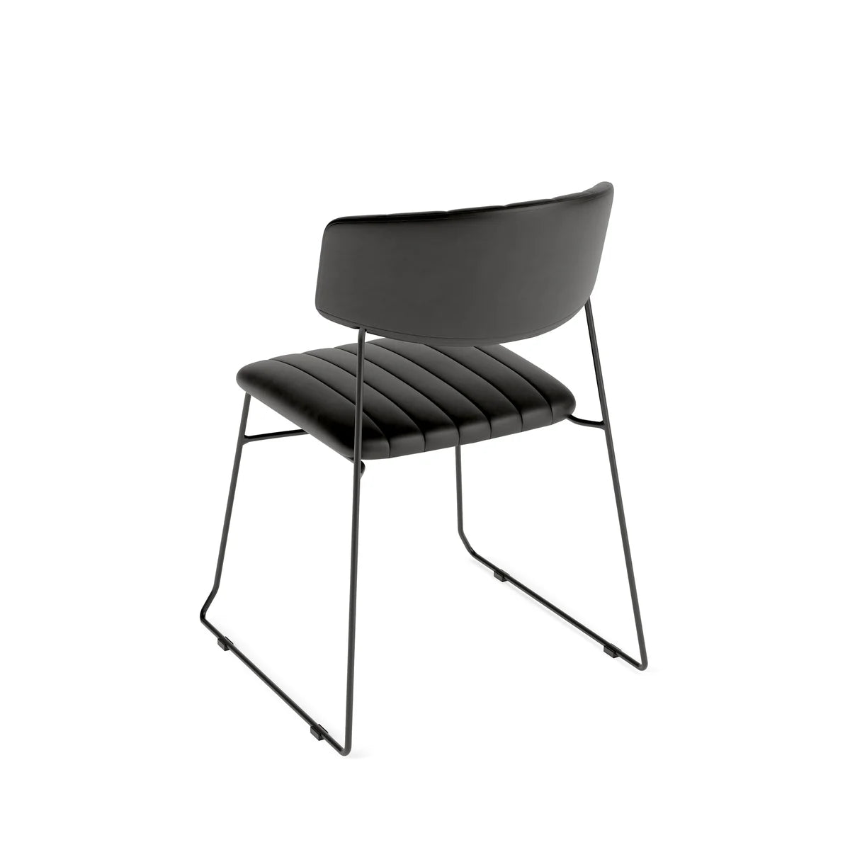 Feros Mundo Chaise empilable Noir, rembourrée en simili cuir, ignifugé, 540 x 550 x 790 mm