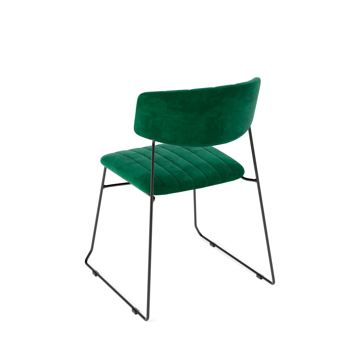 Feros Mundo Chaise empilable Vert, rembourrée en velours, ignifugé, 540 x 550 x 790 mm