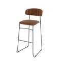 Feros Mundo Tabouret de bar Cognac, rembourré en simili cuir, ignifugé, 465 x 490 x 1050 mm