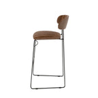 Feros Mundo Tabouret de bar Cognac, rembourré en simili cuir, ignifugé, 465 x 490 x 1050 mm