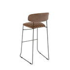 Feros Mundo Tabouret de bar Cognac, rembourré en simili cuir, ignifugé, 465 x 490 x 1050 mm