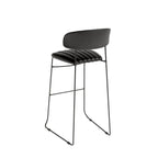 Feros Mundo Tabouret de bar Noir, rembourré en simili cuir, ignifugé, 465 x 490 x 1050 mm