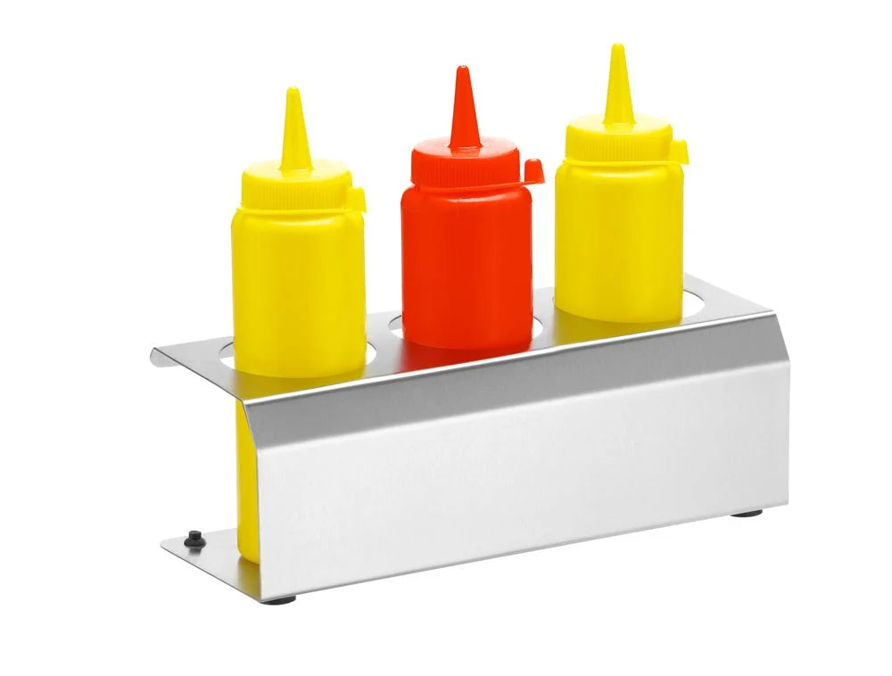 Support pour bouteilles de sauces pour 3x bouteilles doseuses 20cl