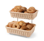 Centre à petits pains GN 1/2 Set 2 avec support chromé, Poly rotin rouge