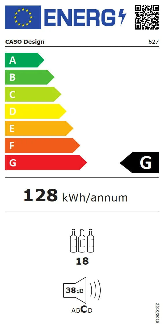 Réfrigérateur à vin encastrable CASO WineSafe 18 EB noir