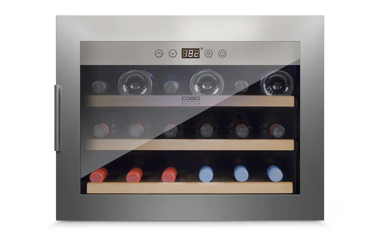 CASO WineSafe Armoire à vin encastrable 18 EB Inox