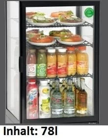 Bartscher Mini-vitrine réfrigérée 78L, noir