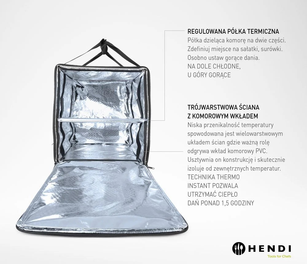 Sac à dos isotherme de transport Hendi, 75,2 L, Noir, 410 x 410 x (H) 480 mm