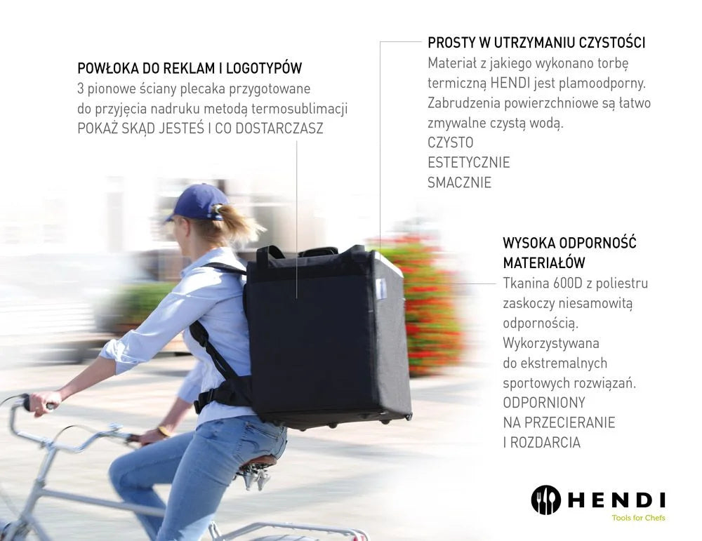 Sac à dos isotherme de transport Hendi, 75,2 L, Noir, 410 x 410 x (H) 480 mm