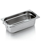 Bac GN 73 1/3-100 mm, avec anses rabattables, acier au nickel-chrome