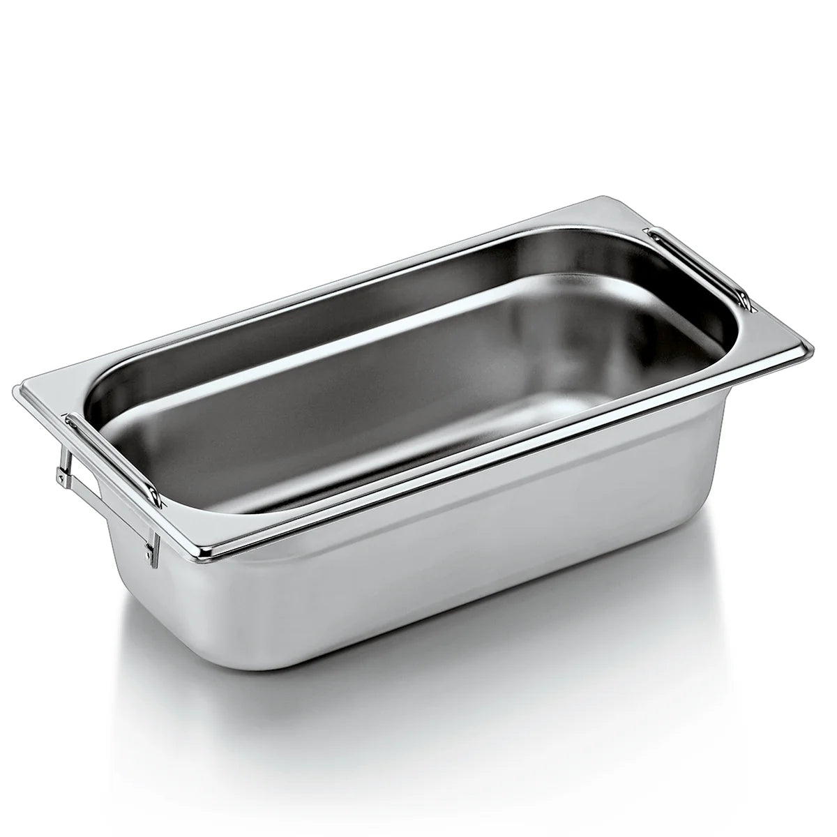 Bac GN 73 1/3-100 mm, avec anses rabattables, acier au nickel-chrome