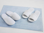 Chaussons en éponge, bride ouverte, blanc, taille unique