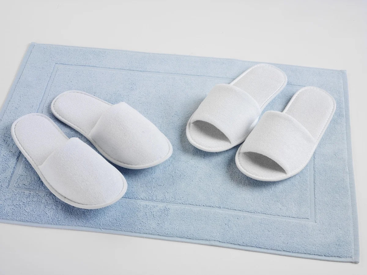 Chaussons en éponge, bride ouverte, blanc, taille unique