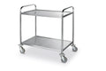 Chariot de service en inox - 910 x 590 x 950 mm avec 2 plateaux