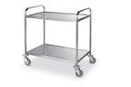 Chariot de service en inox - 910 x 590 x 950 mm avec 2 plateaux