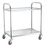 Chariot de service en inox - 910 x 590 x 950 mm avec 2 plateaux