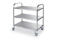 Chariot de service en inox - 910 x 590 x 950 mm avec 3 plateaux