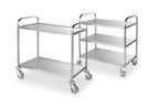Chariot de service en inox - 910 x 590 x 950 mm avec 3 plateaux