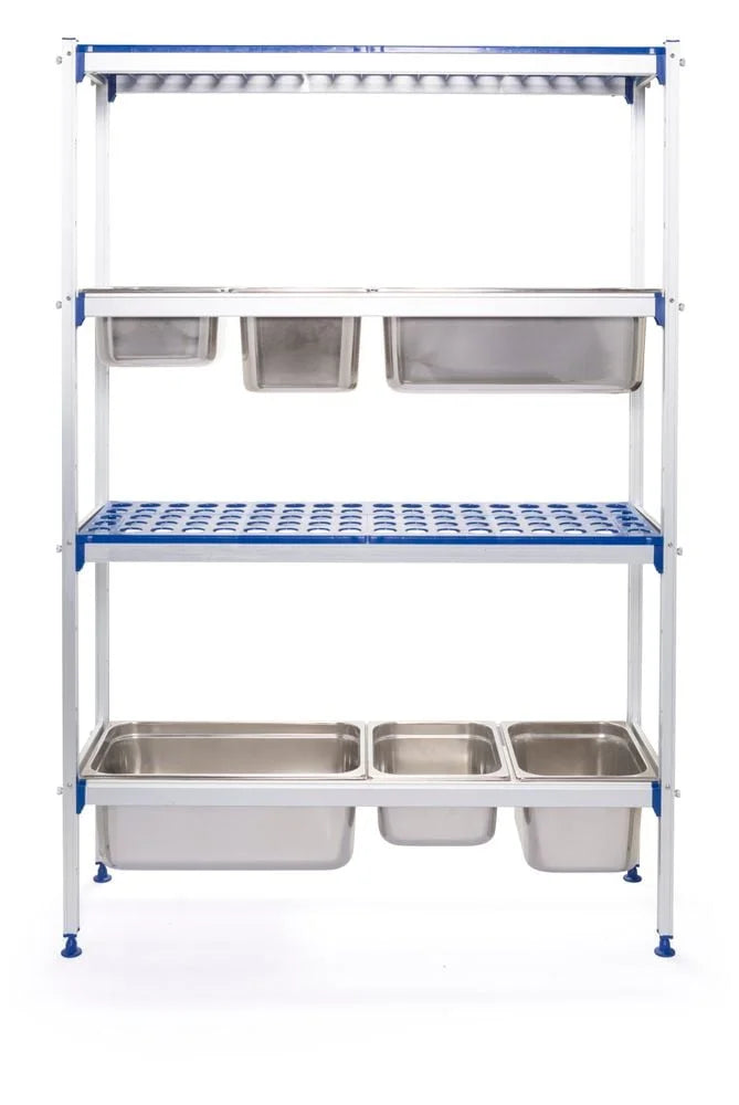 Système d’étagères 4 niveaux 2x GN 1060x325x1685 mm