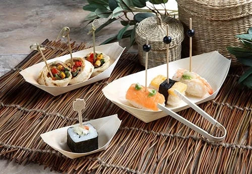 Papstar Pure Coupelle fingerfood - XXS ; en forme de barquette ; bois - 50 pcs