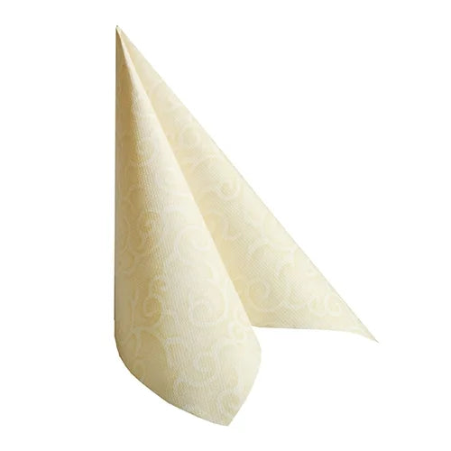 Papstar 50 serviettes ROYAL Collection pliage 1/4 40 cm x 40 cm champagne Casali
