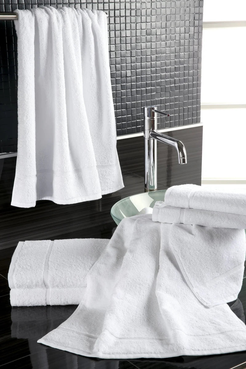 Gant de toilette en tissu éponge foulé City blanc - 17 x 24 cm