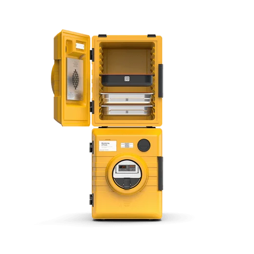 Thermobox Rieber 52 litres à chargement frontal avec chauffage à air pulsé numérique, orange