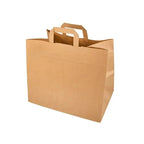 Papstar 50 sacs de transport, papier 27 cm x 32 cm x 17 cm marron avec poignée