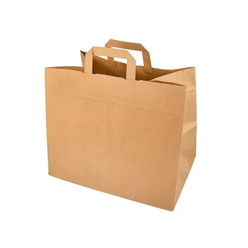 Papstar 50 sacs de transport, papier 27 cm x 32 cm x 17 cm marron avec poignée