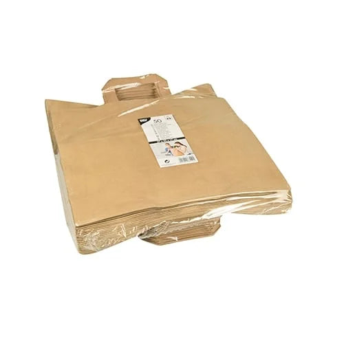 Papstar 50 sacs de transport, papier 27 cm x 32 cm x 17 cm marron avec poignée