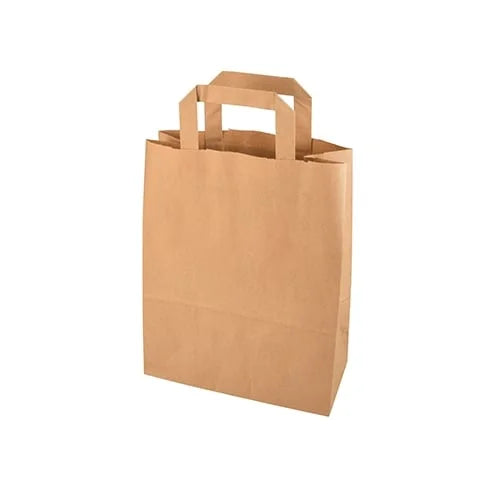 Papstar 50 sacs de transport, papier 28 cm x 22 cm x 10 cm marron avec poignée