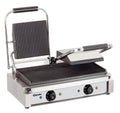 Grill à contact / grill à panini double 3,6 kW plaques de cuisson rainurées