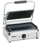 Bartscher grill à contact / grill à panini 2,2 kW plaques de cuisson : supérieure rainurée, inférieure lisse