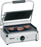 Bartscher grill à contact / grill à panini 2,2 kW plaques de cuisson : supérieure rainurée, inférieure lisse