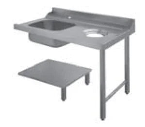 Dexion Table d’entrée à droite avec évier et trou à déchets à gauche