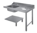Dexion Table d’entrée à droite avec évier et trou à déchets à gauche