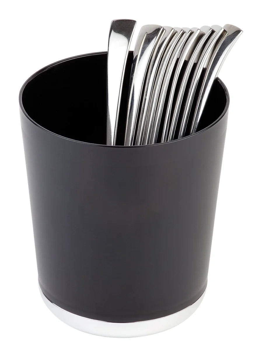 APS Récipient de table / porte-couverts noir Ø 13 cm, H : 15 cm