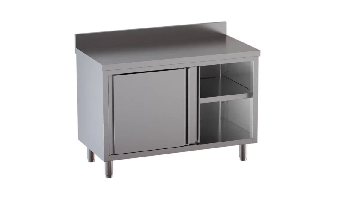 Armoire de travail en inox ECO 14x6 avec dosseret