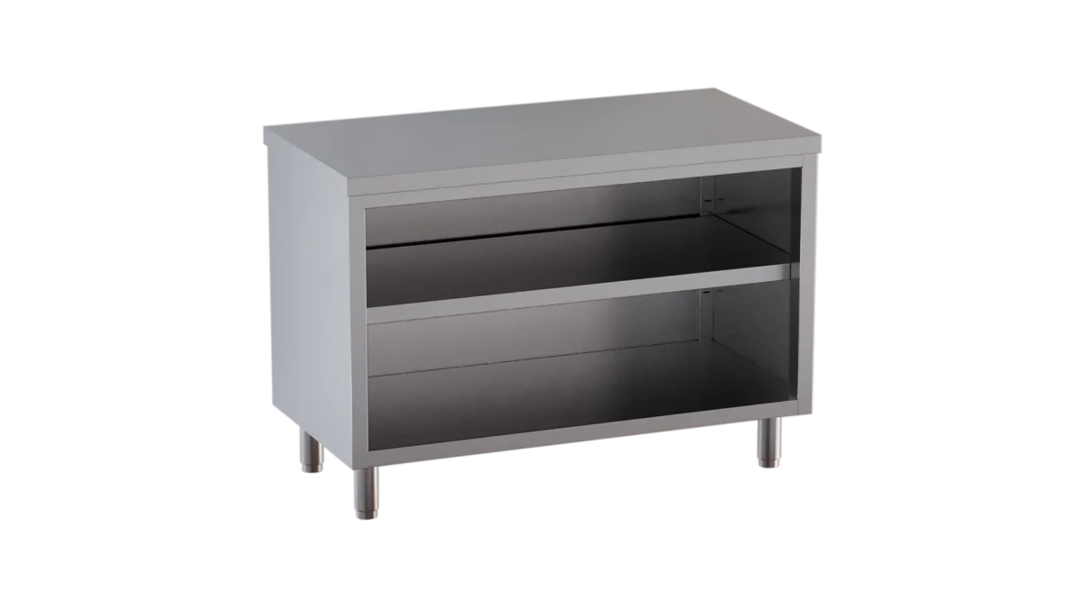Armoire de travail en inox ECO 12x6 ouverte sans dosseret