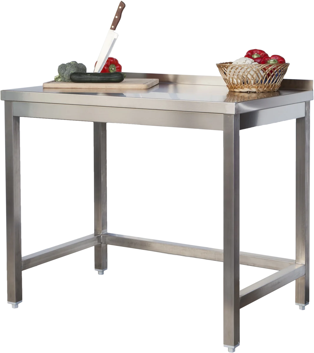 Table de travail professionnelle en inox 800 x 600 mm - avec dosseret