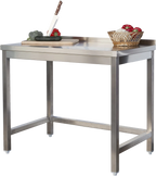 Table de travail professionnelle en inox 1000 x 700 mm - avec dosseret