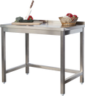 Table de travail professionnelle en inox 700 x 700 mm - avec dosseret