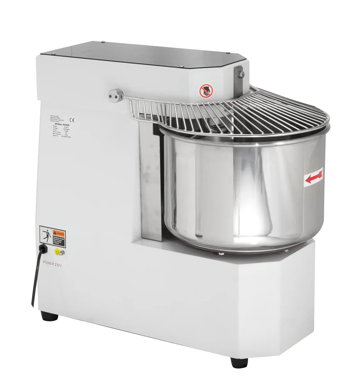 Pétrin à spirale ECO 30 L 230 V - tête fixe