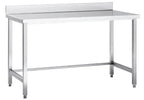 Table de travail en inox Eco 6x6 sans tablette inférieure avec dosseret
