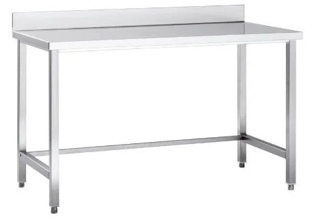 Table de travail en inox Eco 6x6 sans tablette inférieure avec dosseret