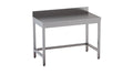 Table de travail en inox Eco 8x7 sans tablette inférieure avec dosseret
