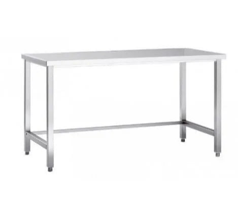 Table de travail en inox Eco 14x6 sans tablette inférieure