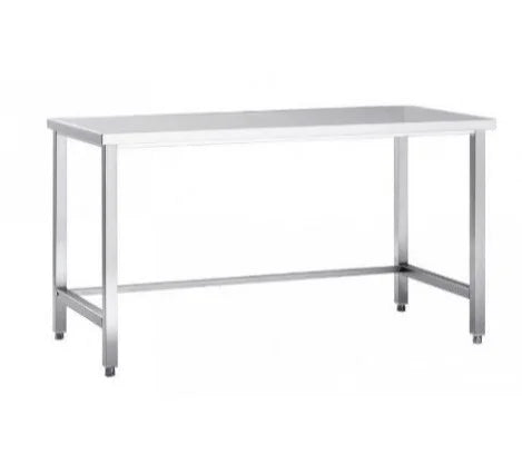 Table de travail en inox Eco 16x6 sans tablette inférieure